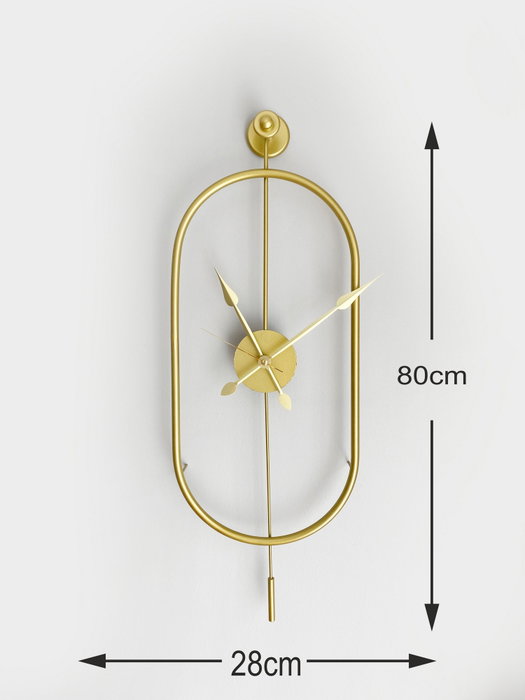 Wallity Reloj de pared decorativo de metal Dorado